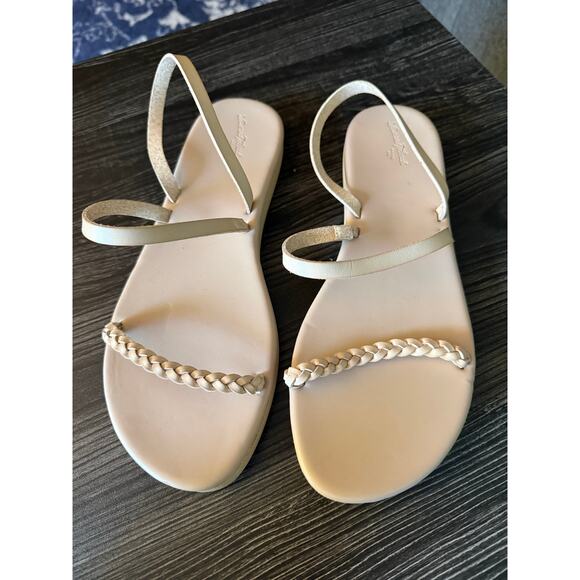 Universal Threads Braided Light Beige Strappy Flat Sandals Sz. 9 - Picture 1 of 6